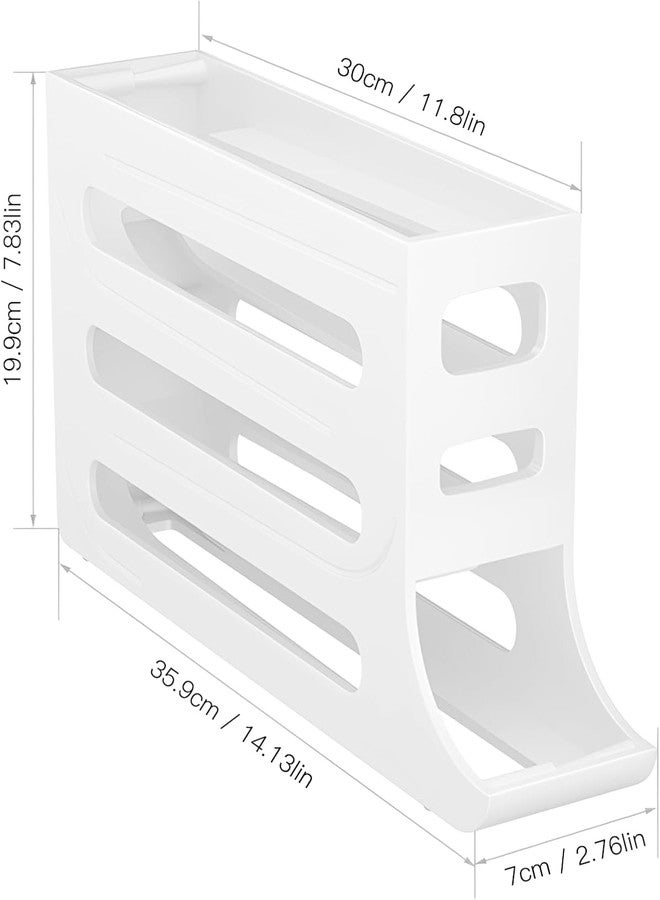 MAKRIV Automatic Rolling Egg Storage For Refrigerator, Fridge Organizer, Space Saving Refrigerator Egg Holder For Fridge ,Holds 28 Egg Storage，for Refrigerator,Kitchen,Cabinets,Tabl (White) - Image 2